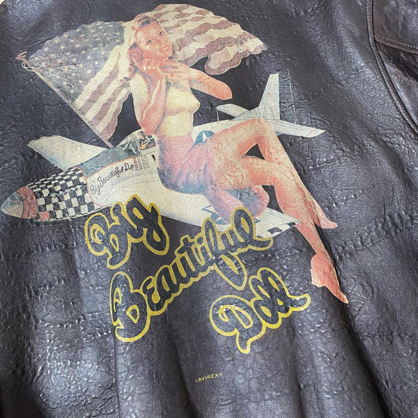 Avirex Type A2 Leather Flight Bomber Jacket (Vintage)