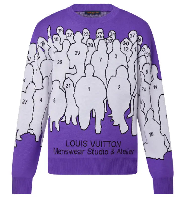 Louis Vuitton Studio Jacquard Purple Wool Sweater (2020)