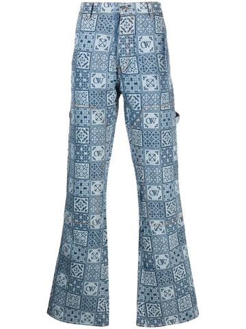 Off-White Mailoca Logo-Print Flared Carpenter Jeans (2022)